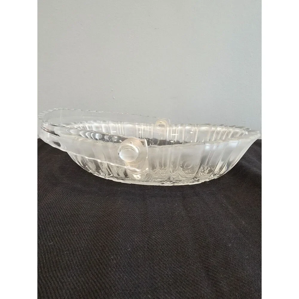 Vintage Mikasa Winter Dreams Frosted Glass Basket 90s Holiday Christmas Decor